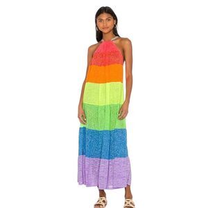 PITUSA POPSICLE COTTON MIX HALTER DRESS - RAINBOW Petite